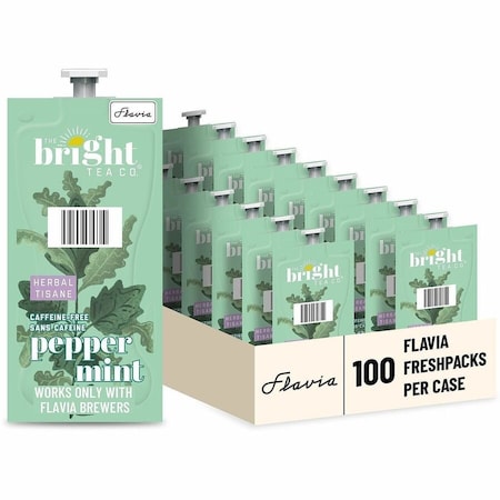 Flavia Tea Flavia Pouches, Peppermint, Pouch, Caffeine-Free, 0.07 oz, 100 PK 48025