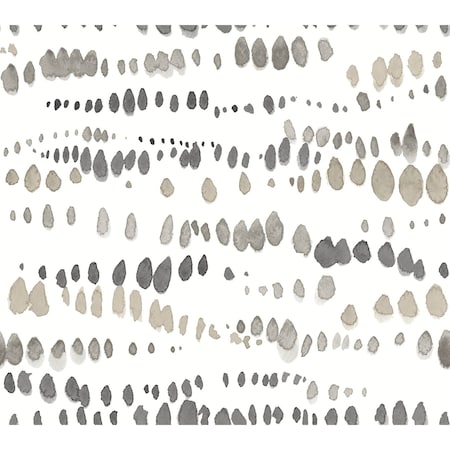 York Wallcoverings Dewdrops Black and Taupe Wallpaper AG2046