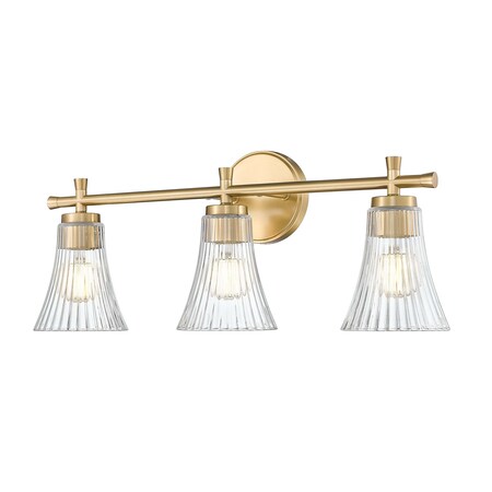 Z-Lite Belle 3-Light Vanity, 24 in W, Modern Gold 7519-3V-MGLD