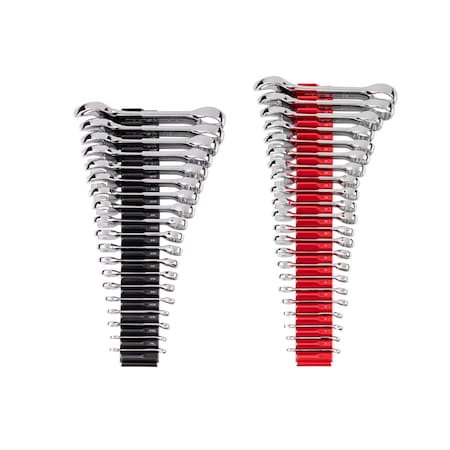Tekton Stubby Combination Wrench Set with Modular Organizers, 41pc (1/4 - 1-1/4 in., 6-32 mm, Common Sizes) WCB95410