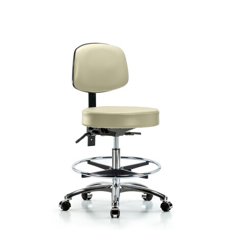 Blue Ridge Ergonomics Ben Stool, Vin Med, Bk, CF, Cast, Wht BR-VMBST-CR-T1-CF-CC-8501