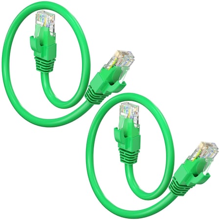 Maximm Cat6 Ethernet Cable 1ft 10Gbps 550MHz UTP, 2PK, Green, 2PK CAT6CCA-1GN-2PK