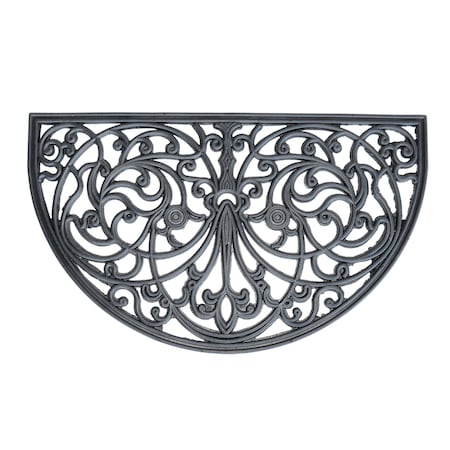Amerihome Arc Shape Decorative Scrollwork Rubber Entry Mat 18 in. x 30 in. -2 Piece Set RMATARC2PK