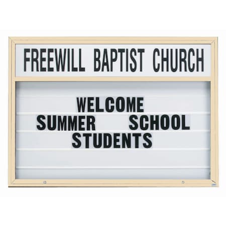 Aarco 72 in W, 52 in H, White Translucent Letterboard/Ivory Powder Coated Frame DMBM5272IV