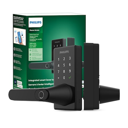 Philips Wi-Fi Smart Deadbolt Lock/Lever All in One Combo with Fingerprint Reader DDLOM1020X-1HW-MB