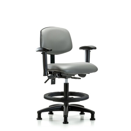 Blue Ridge Ergonomics Vinyl Chair, Vinyl, Adjustable Arms BR-VMBCH-RG-T1-A1-BF-RG-8840