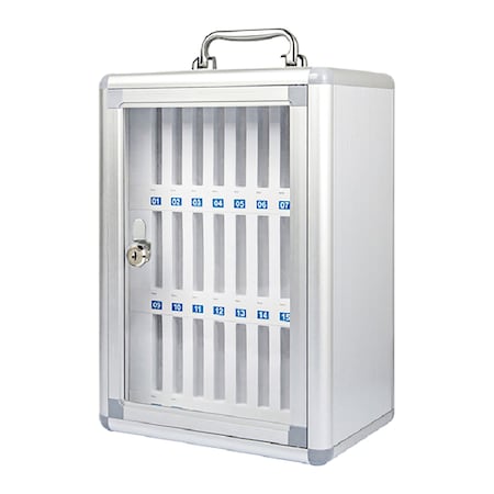 Kore Design Cell Phone Storage Wall Mount Aluminum Lock Box, 24-Slot KDCS-24R1