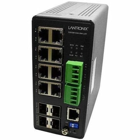Transition Networks MANAGED HARDENED SWITCH, 8 10/100/1000BASE-T, 4 100/1000 SFP SISGM1040-284-LRT