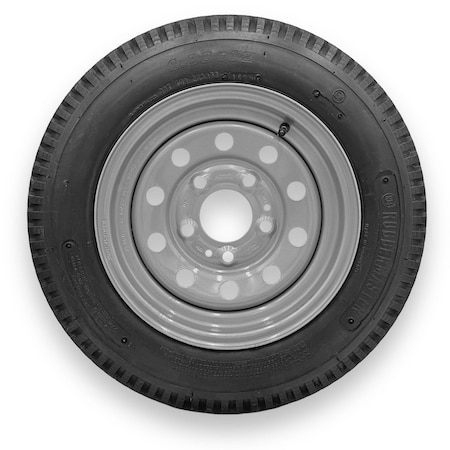 Rubbermaster - Steel Master 5.30-12 4 Ply 5 On 4.5 Bolt, Silver Wheel Assemblies 599425SIL