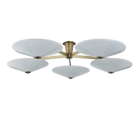 Corbett Lighting Cologne 5 Light Integrated LED Flush Mount in Vintage Brass 521-60-VB