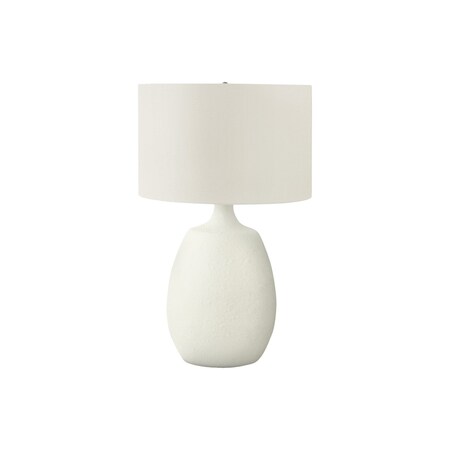Homeroots 26" Cream Gourd Table Lamp With Cream Drum Shade 545798
