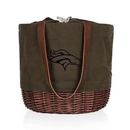Picnic Time Family Of Brands NFL Denver Broncos - Coronado Canvas and Willow Basket Tote 203-00-140-104-2