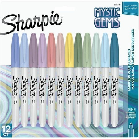 Sharpie Permanent Markers, Fine Point, Mystic Gem Colors, 12PK 2136729
