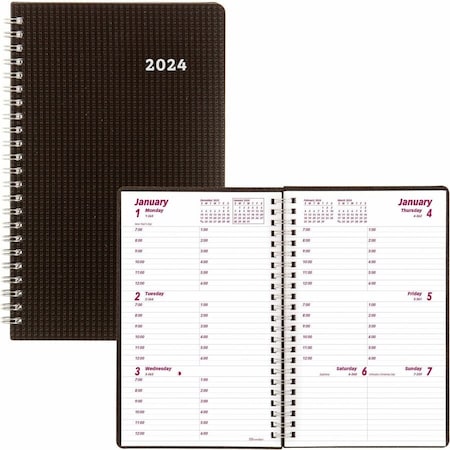 Brownline DuraFlex Weekly Planner, 8 x 5, Black, 2022 CB75VBLK