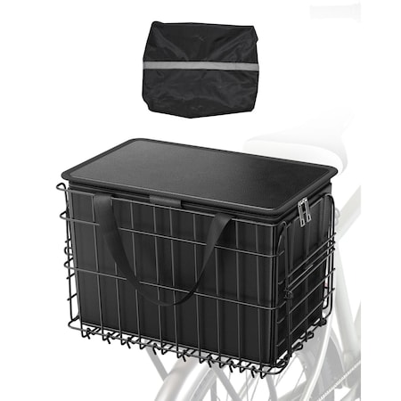 Vevor Rear Bike Basket Folding Bicycle Basket Cargo Net Liner Waterproof Cover TX-SS-03