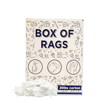 Supremeplus New White Knit T-Shirt Cleaning Rags, 25 lbs. Box SP-5848