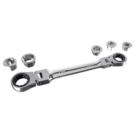 Performance Tool 7-in-1 MET Ratcheting Wrench, 7 Sizes, 180Â° Head, Storage Case W30649