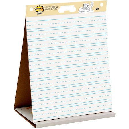 Post-It reg Tabletop Easel Pad with Primary Lines, White MMM563PRL