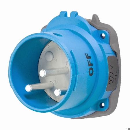 Meltric DSN30 INLET POLY BLUE SIZE 2 TYPE 4X IP 69 1P+N+G 30 A 277 VAC 60 Hz NO AUX 63-38045
