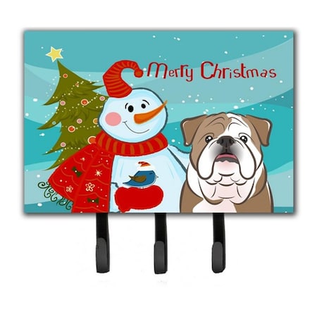 Carolines Treasures Snowman With English Bulldog Leash and Key Holder BB1839TH68