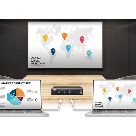Aten 2X2 TRUE 4K HDMI MATRIX SWITCH WITH AUDIO DE-EMBEDDER VM0202HB