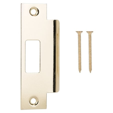 Prosource Strike Plate, 4-7/8 in L, 2 in W, Steel, Brass HSH-006-PS