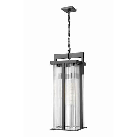 Z-Lite Fortis Sand Black 3 Light Outdoor Chain Mount Ceiling Fixture 5031CHXL-BK