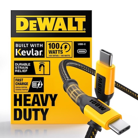 Dewalt Type C to Type C Cable 6 ft. Black/Yellow 131 0007 DW2