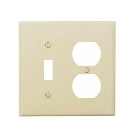 Leviton Combination Wallplate, Midway Size, Gang 2, Light Almond PJ18-T