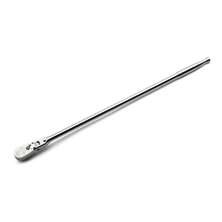 Capri Tools 3/8 in. Drive Fine 90-Tooth Locking Flex-Head Ratchet, Extra Long Chrome Handle CP90C38FXL