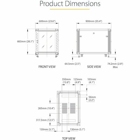 Startech.Com 12U 36in Server Rack Cabinet RK1236BKF