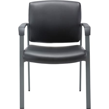 Lorell Healthcare Upholstery Guest Chair, Black Vinyl LLR30950