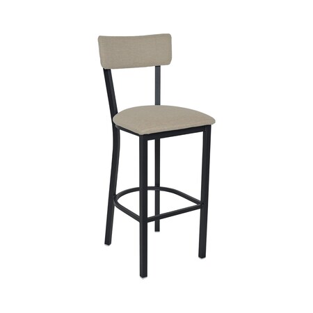 Bfm Seating Bristol Barstool - Grade 4 Upholstered Seat & Back - Steel Frame - Sand Black Finish 4301BSTT007-SB