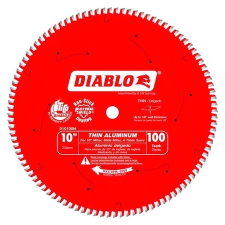 Diablo Nf Csb, 10 in dia x 100T, 5/8 in Bore D10100N