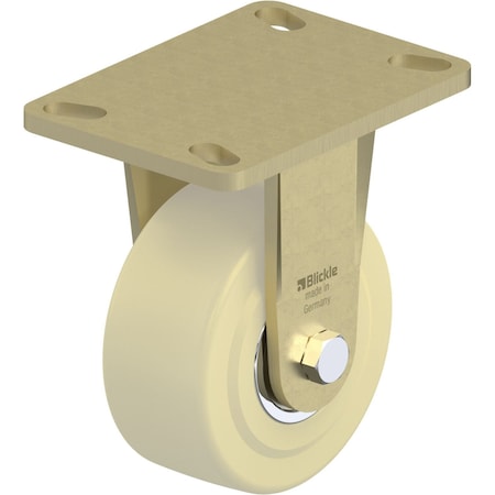 Blickle Rigid Plate Caster, Wht Nylon, 5", 2750 lb. BS-GSPO 125K-16