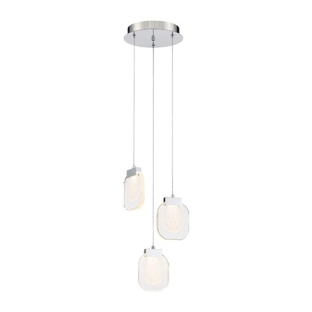 Eurofase Campisi Transitional Incandescent Chandelier, 8-Light, Clear Glass/Brass 38042-020