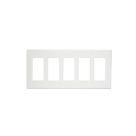 Leviton Decora Wallplate, Screwless, Standard Size, Gang 5, White 80321-SW