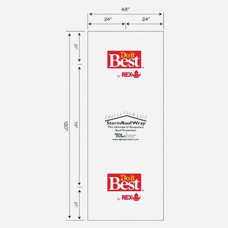 Do It Best 10 'x300 ' REX STORMCOVER Temporary Roof Protection Tarp HW10300-RSW-8428