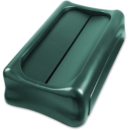 Rubbermaid Commercial Slim Jim Trash Can Lid, Green, Resin 1829400