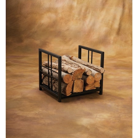 Home Impressions Square Hearthside Black Steel Fireplace Log Holder LG2118