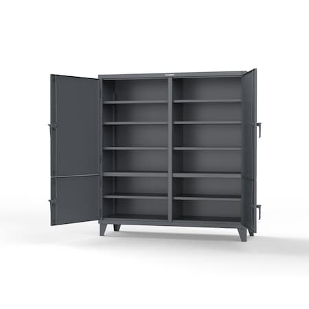 Strong Hold 7 GA Industrial Shop Table with Riser Shelf T8436RS