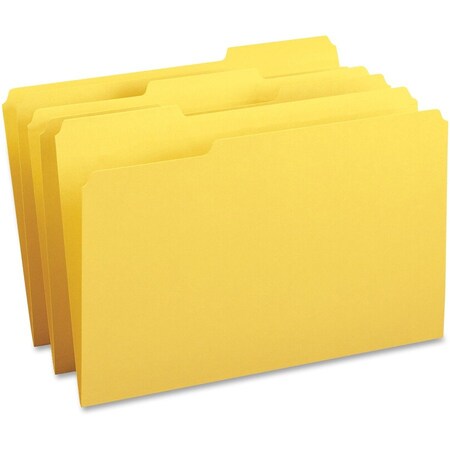 Business Source File Folder, Yellow, Paperboard, PK100 BSN99722