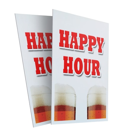 Signmission Happy Hour, Plastic Signs Only 24 Inch x 36 Inch, Corrugated Plastic, 2PK CSB-2436-2PACK-Happy Hour