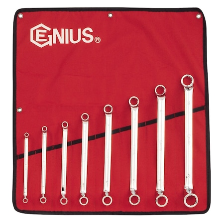 Genius Tools 8PC Metric Double Ended Offset Ring Wrench Set DE-708M