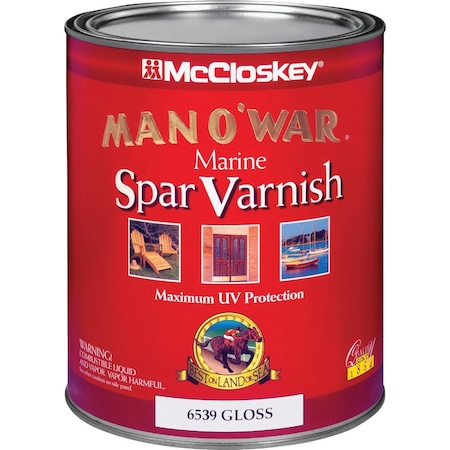Mccloskey Man OWar Gloss Low VOC Marine Spar Interior & Exterior Varnish Quart 080.0006539.005