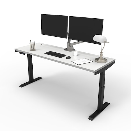 We'Re It Electric Sit Stand Desk, 46.25 H, 24 W X Laminate wood, metal, Black, White VL23BLK7224-459