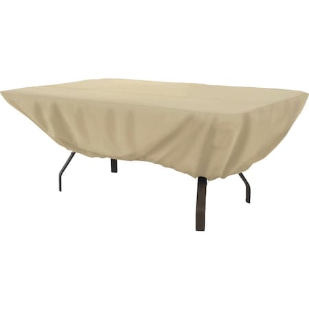 Classic Accessories 44'' W. x 23'' H. x 72'' L. Tan Polyester/PVC Table Cover 58242