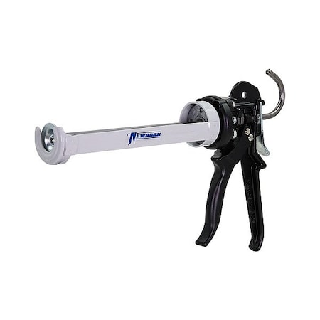 Newborn Caulk Gun, 10 oz Container Size, Steel, 26:01:00, Revolving Half Barrel Frame, Black/White 373-XSP