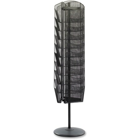 Safco Rotating Magazine Stand, 30-Pocket, Black 5577BL