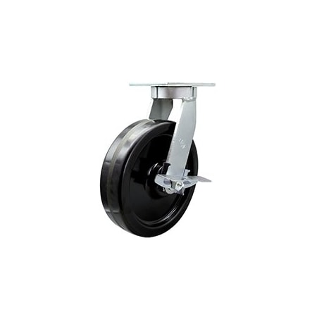 Service Caster 12 Inch Extra Heavy Duty Phenolic Wheel Swivel Caster with Brake SCC-KP92S1230-PHR-SLB